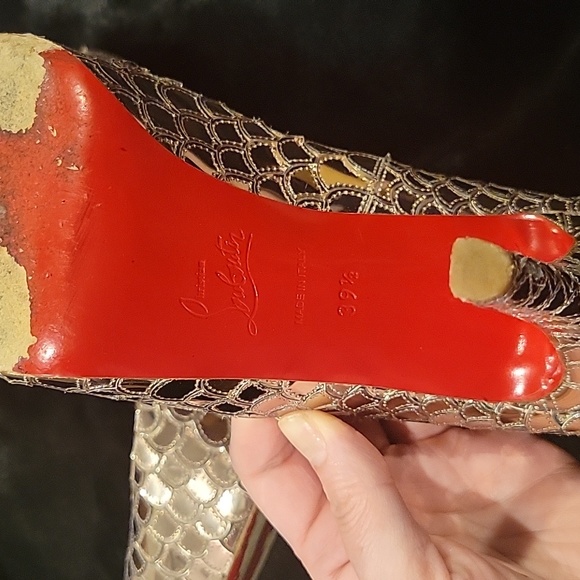 Louboutin silver red bottoms 👠 👠 - Picture 5 of 6